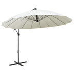 Sombrilla colgante con palo de aluminio blanco 3 m