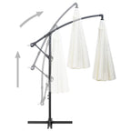 Sombrilla colgante con palo de aluminio blanco 3 m