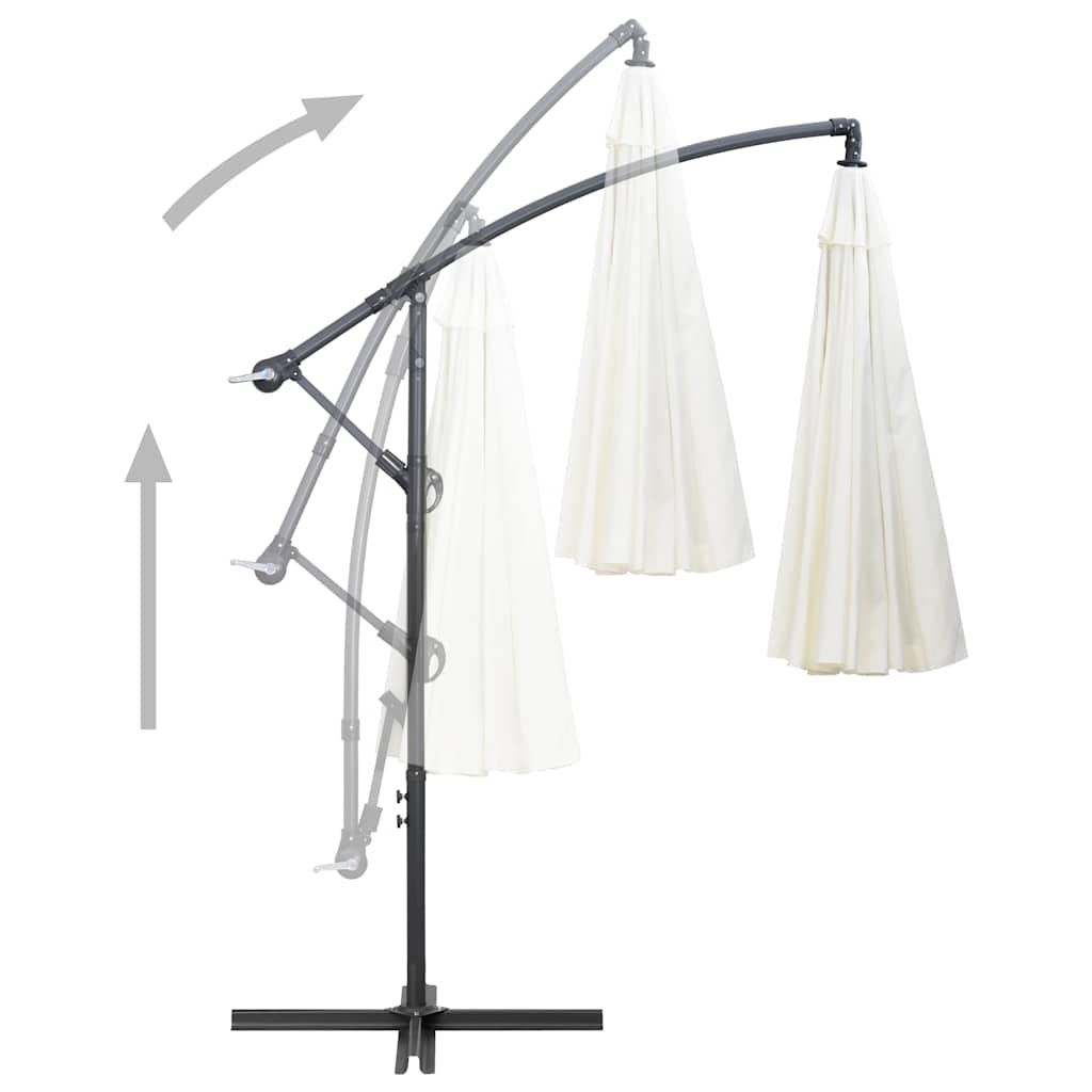 Sombrilla colgante con palo de aluminio blanco 3 m