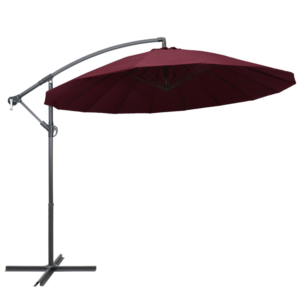 Sombrilla colgante con palo de aluminio blanco 3 m