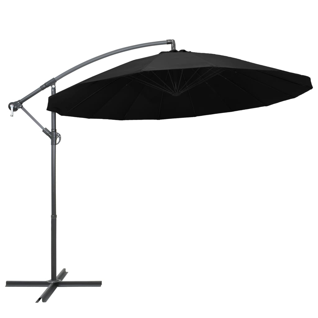 Sombrilla colgante con palo de aluminio blanco 3 m