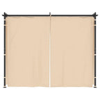 Cenador con cortinas acero color crema 3x3 m