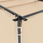 Cenador con cortinas acero color crema 3x3 m