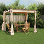 Cream 3x3 m steel gazebo with curtains