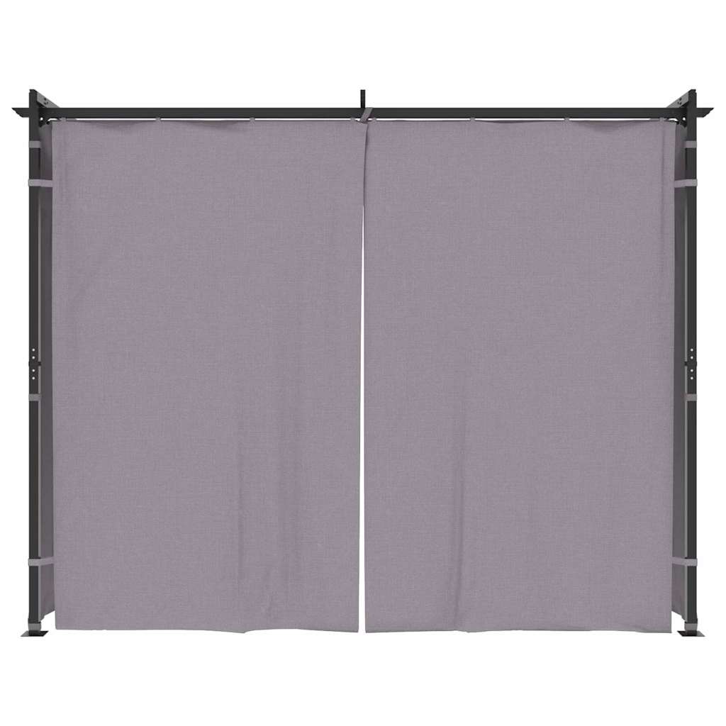 Cenador con cortinas acero gris antracita 3x3 m