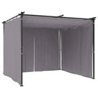 Cenador con cortinas acero gris antracita 3x3 m