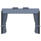 Cenador con cortinas acero gris antracita 3x4 m