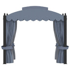 Cenador con cortinas acero gris antracita 3x4 m
