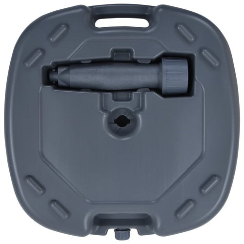 Base para guarda-sol portátil, cinzenta, recarregável com areia/água
