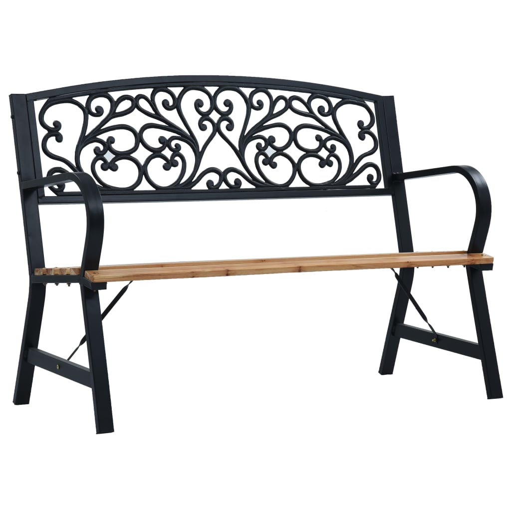 Banco de jardín acero negro 125 cm