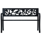 Banco de jardín acero negro 125 cm