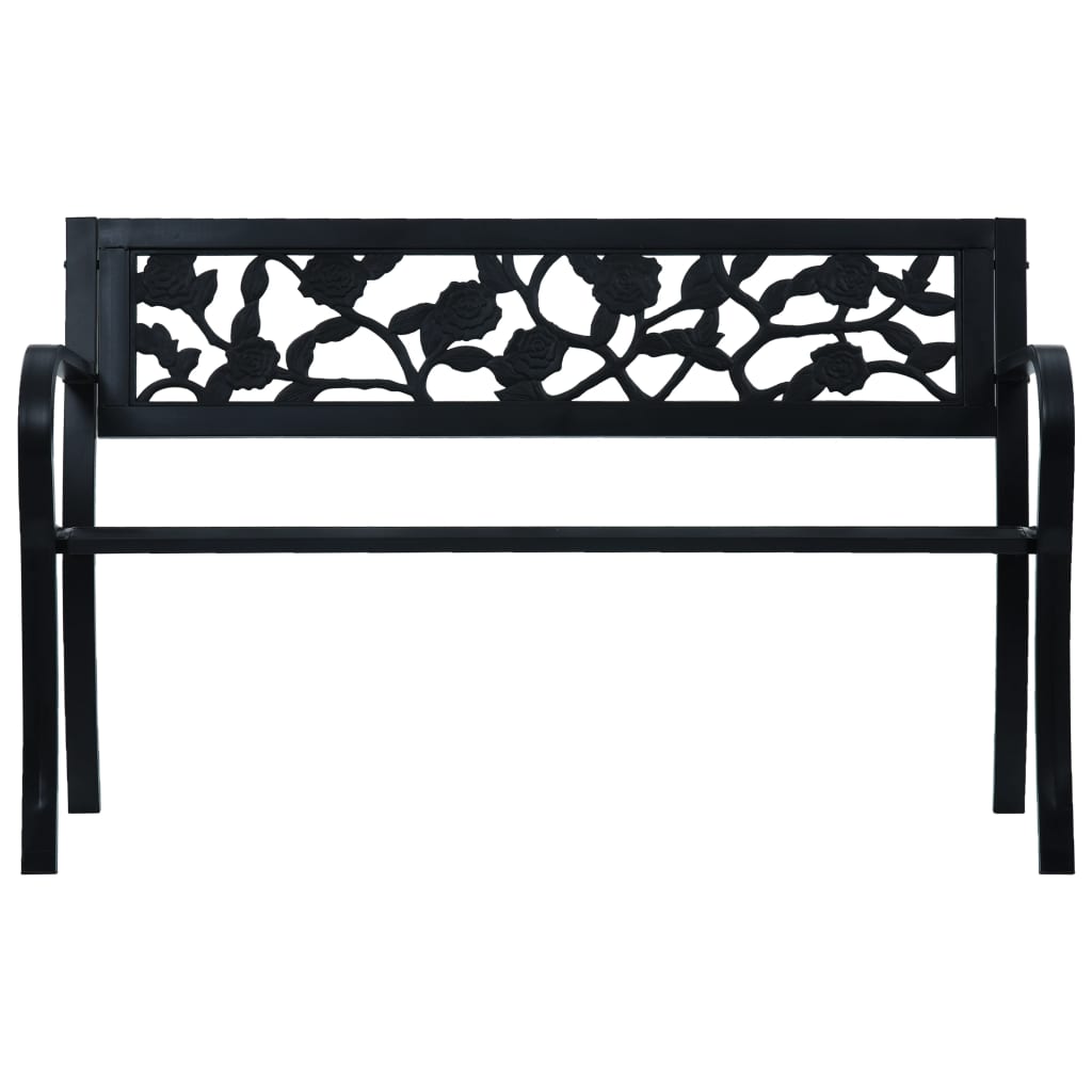 Banco de jardín acero negro 125 cm