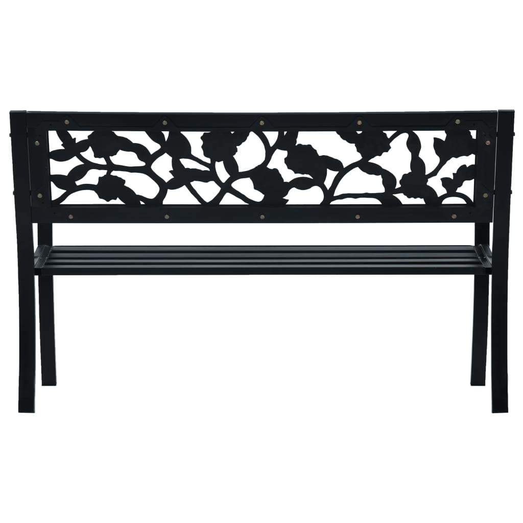 Banco de jardín acero negro 125 cm