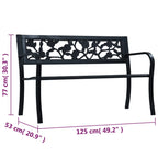 Banco de jardín acero negro 125 cm