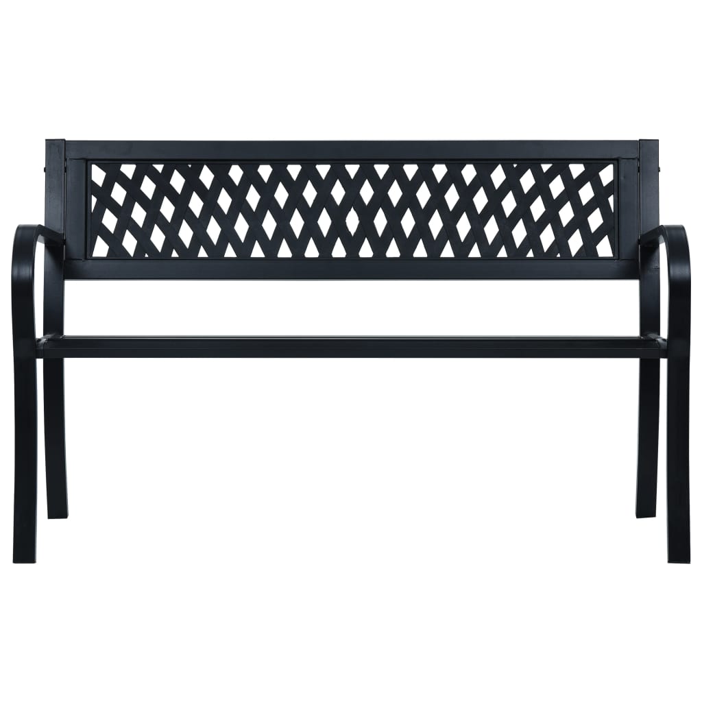 Banco de jardín acero negro 125 cm