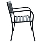 Banco de jardín acero negro 125 cm
