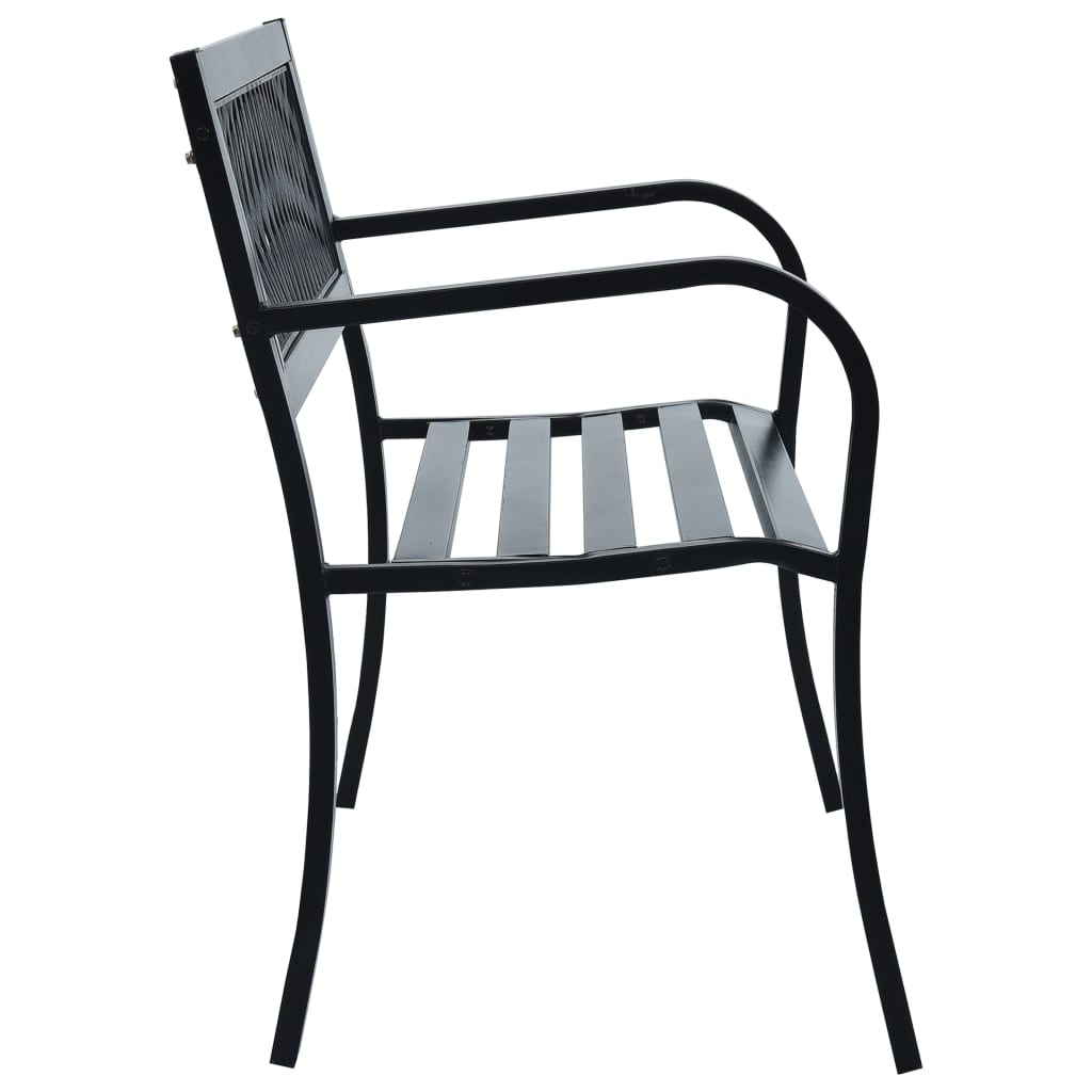 Banco de jardín acero negro 125 cm