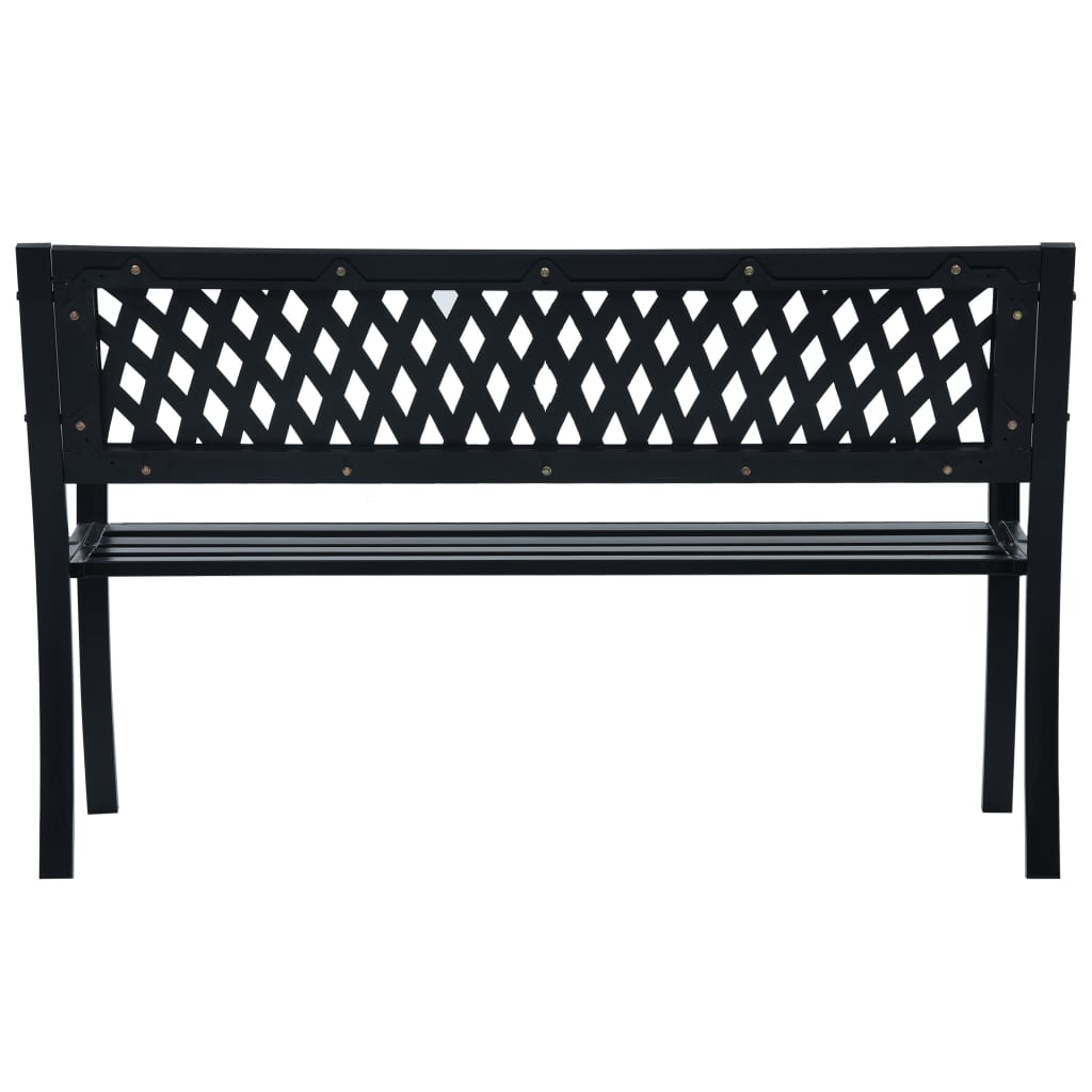 Banco de jardín acero negro 125 cm