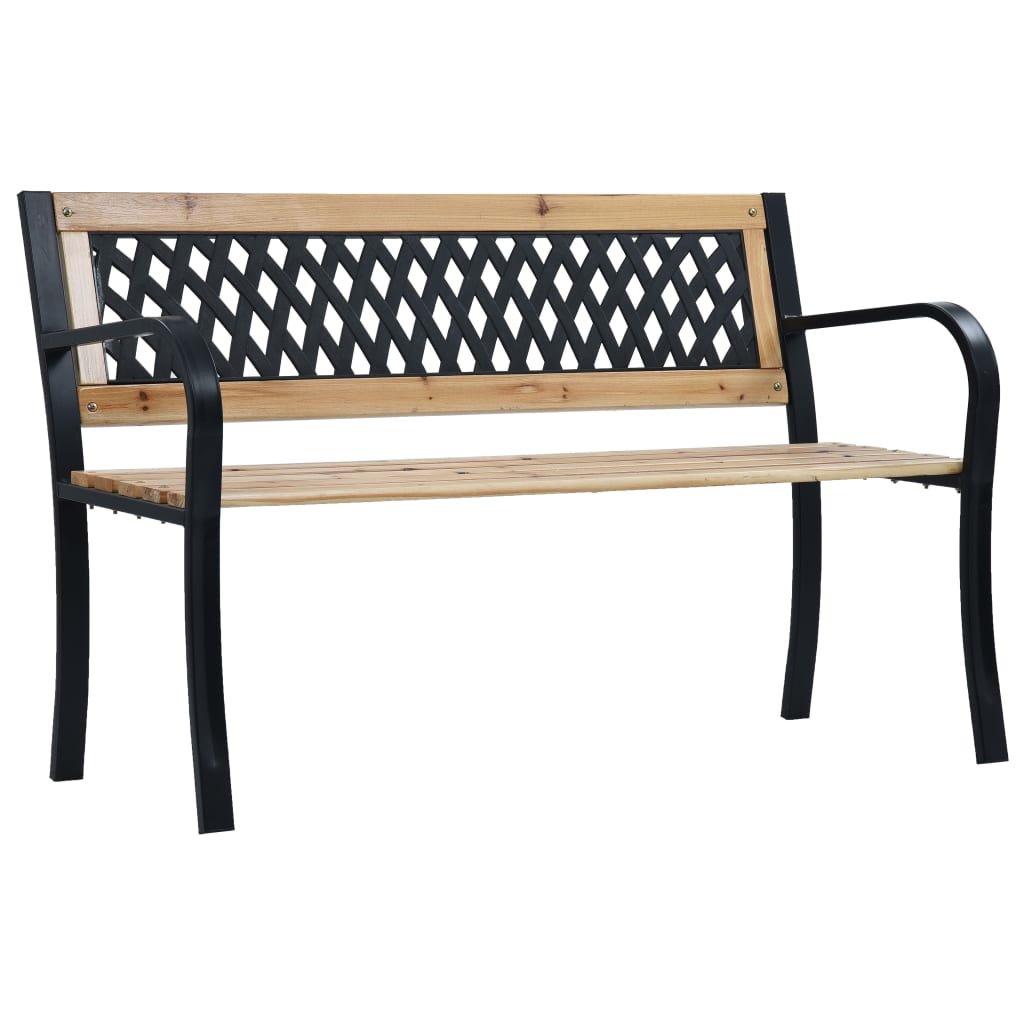 Banco de jardín acero negro 120 cm