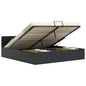 Cama canapé hidráulica con LED cuero sintético gris 90x200 cm