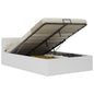 Cama canapé hidráulica con LED cuero sintético gris 90x200 cm