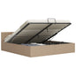 Cama canapé hidráulica con LED cuero sintético gris 90x200 cm