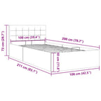 Cama canapé hidráulica almacenaje sin colchón taupe 100x200cm