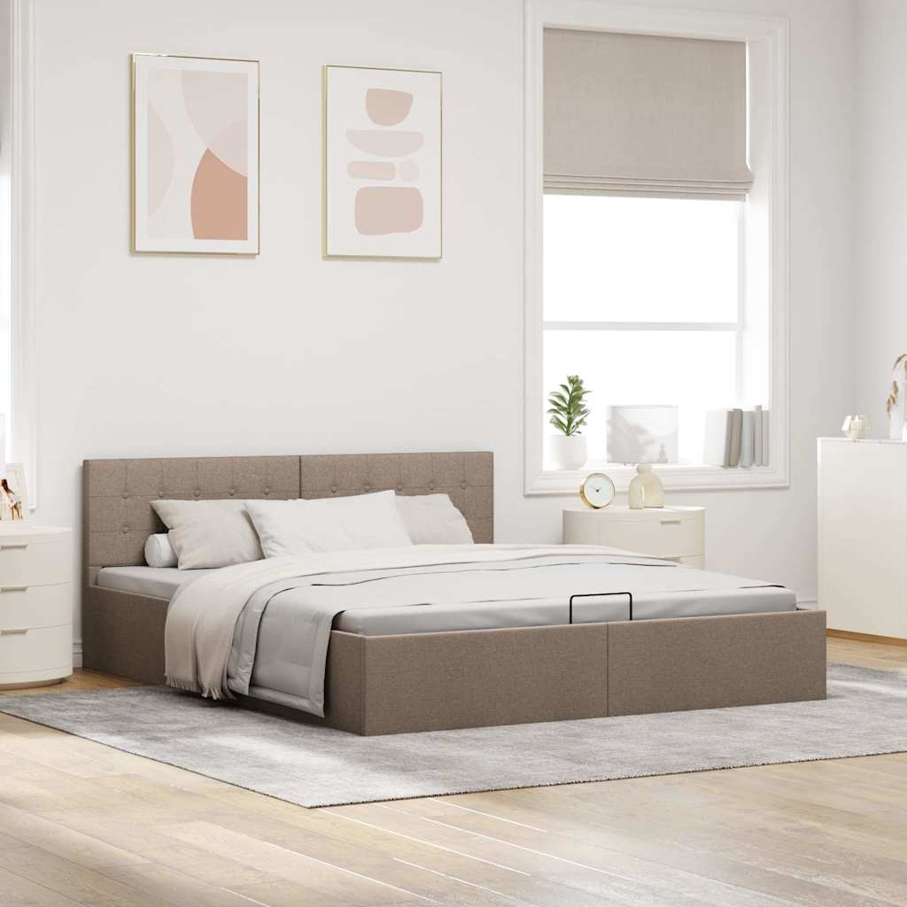 Cama canapé hidráulica almacenaje sin colchón taupe 180x200 cm