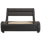 Estructura cama LED sin colchón cuero sintético gris 100x200 cm