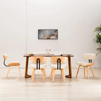 Sillas de comedor 2 uds madera curvada y cuero sintético crema