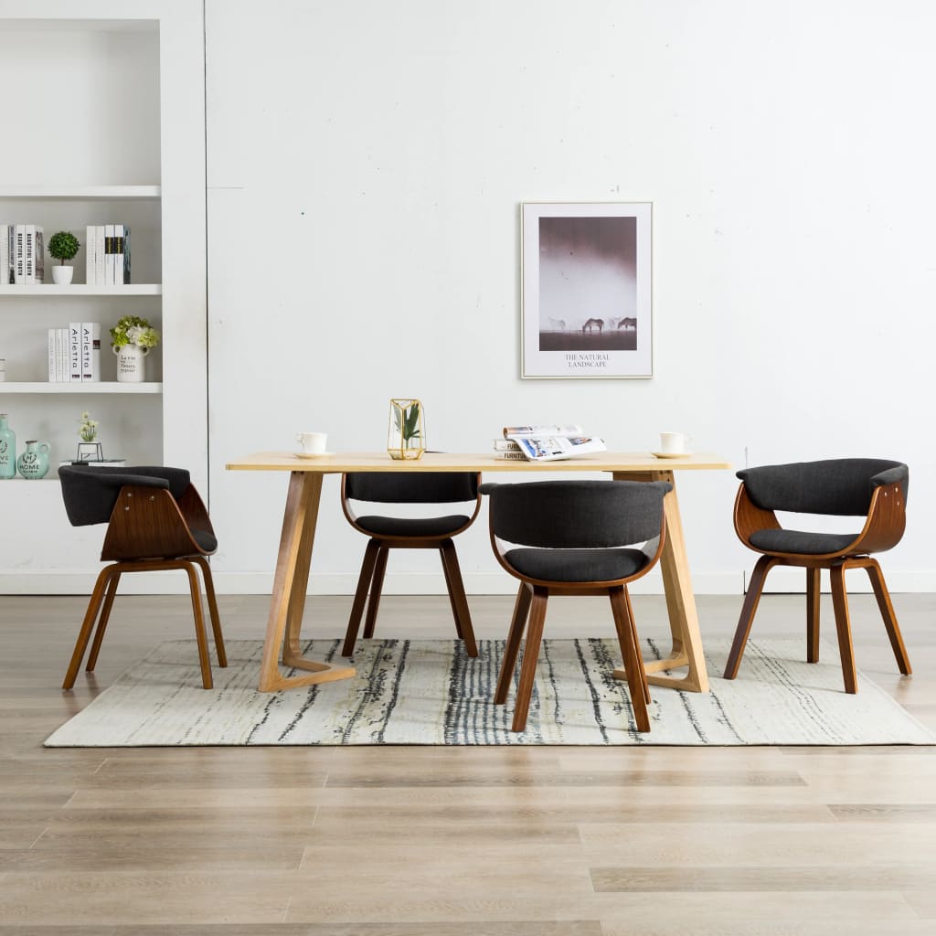 Sillas de comedor 2 uds madera curvada y cuero sintético crema