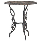 Mesa y sillas bistró de jardín 3 piezas aluminio fundido