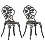 Sillas de bistró 2 unidades aluminio fundido negro