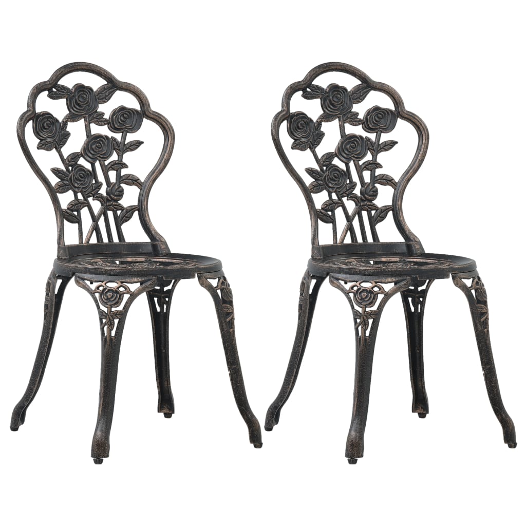 Sillas de bistró 2 unidades aluminio fundido negro