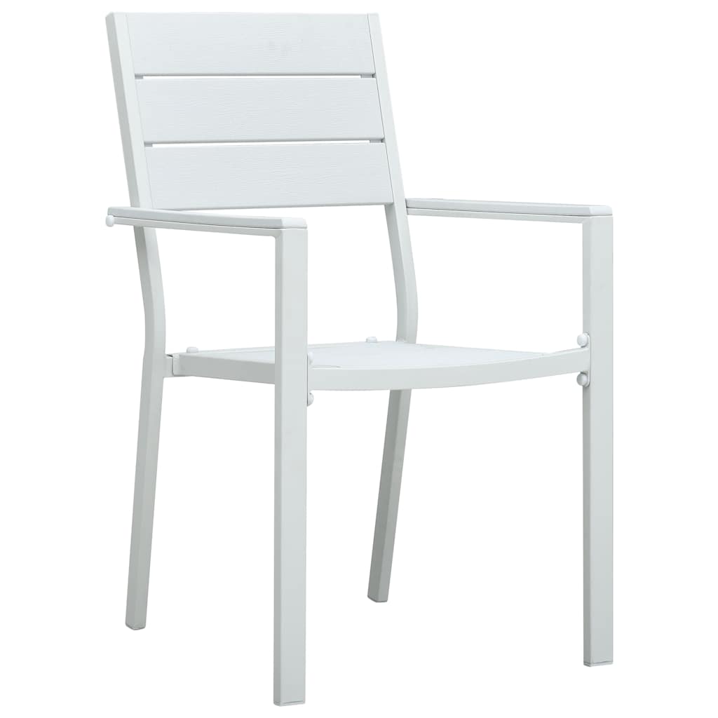 Sillas de jardín 4 unidades HDPE aspecto de madera blanco