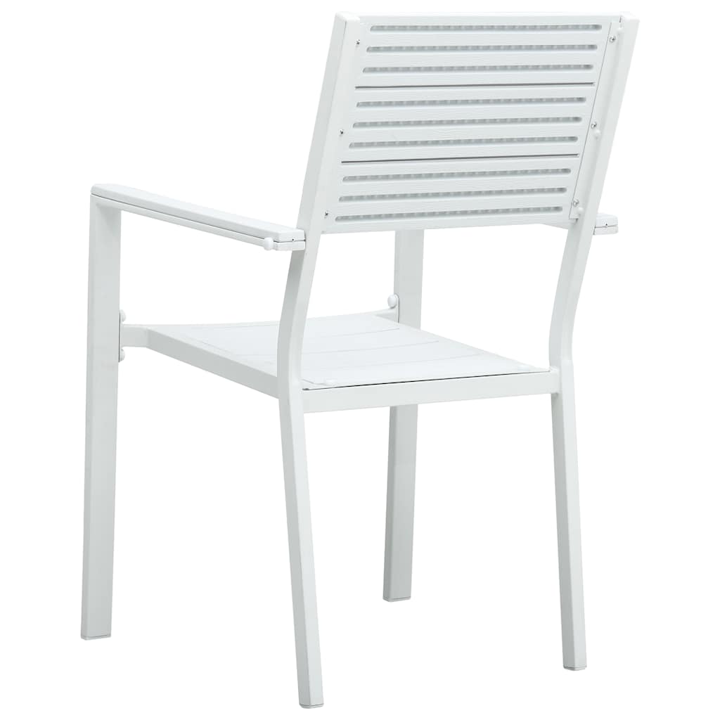 Sillas de jardín 4 unidades HDPE aspecto de madera blanco