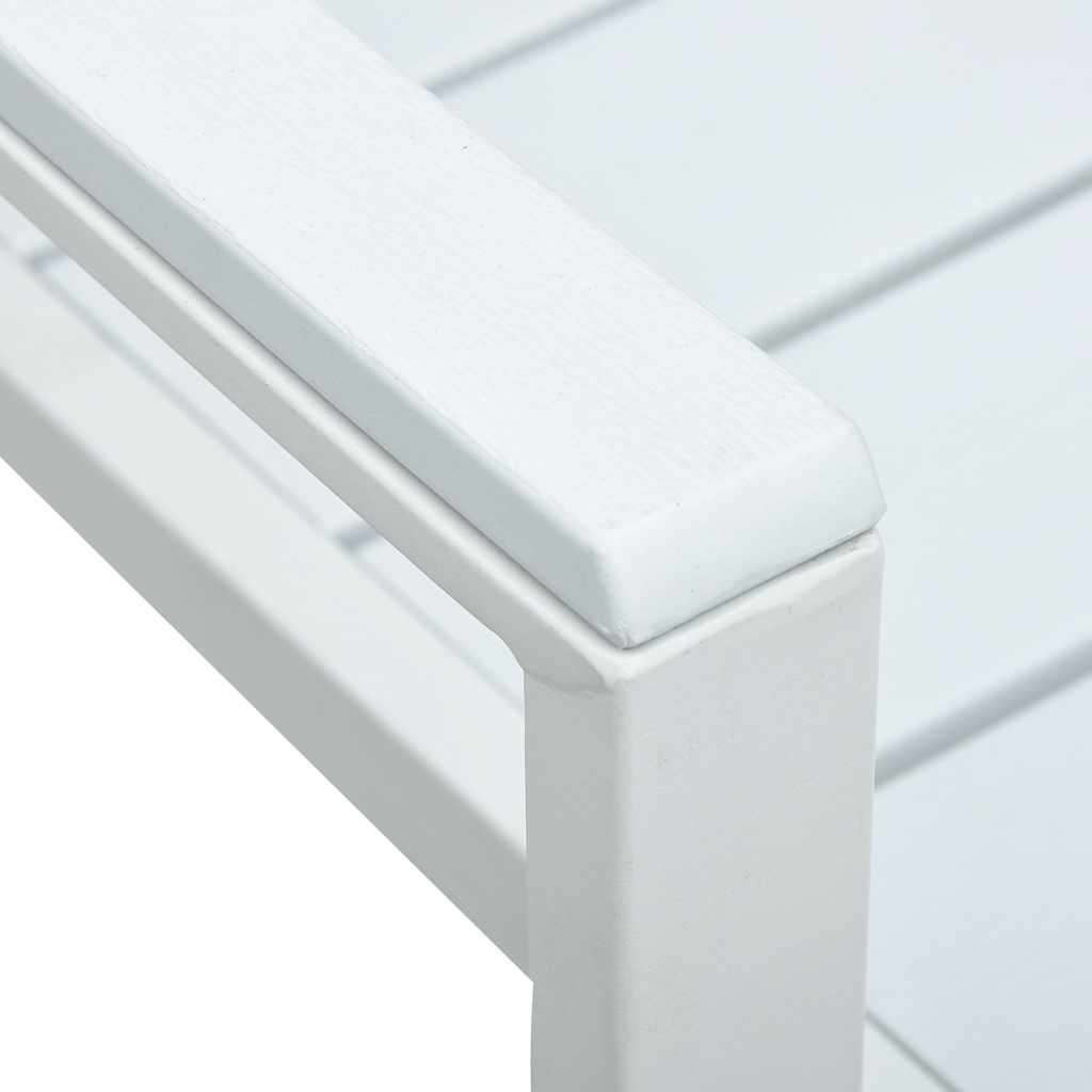 Sillas de jardín 4 unidades HDPE aspecto de madera blanco