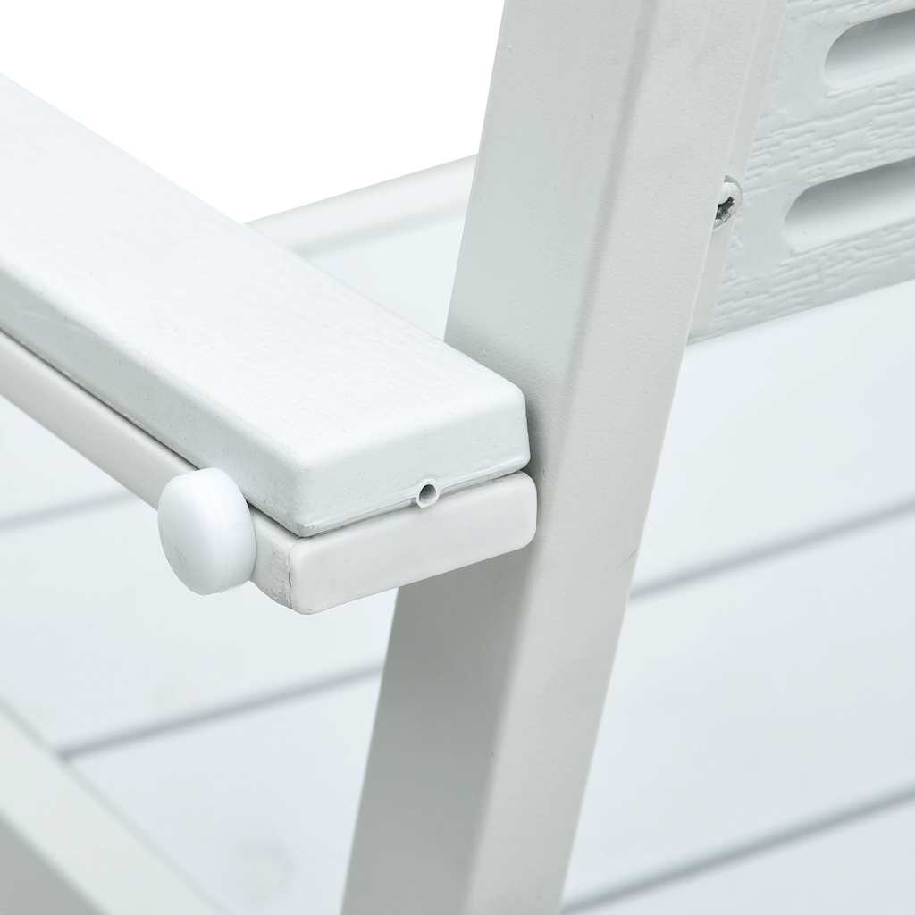 Sillas de jardín 4 unidades HDPE aspecto de madera blanco
