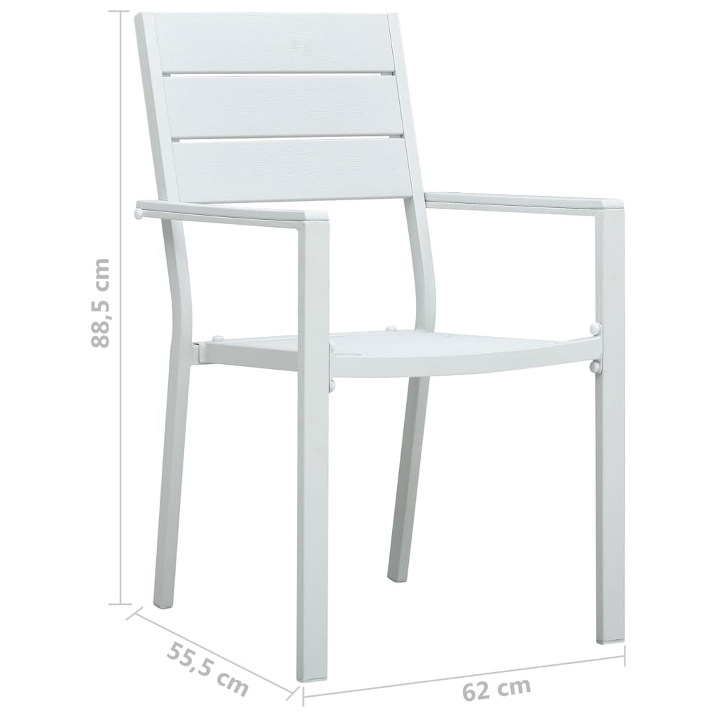 Sillas de jardín 4 unidades HDPE aspecto de madera blanco