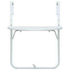 Mesa balcón colgante plástico aspecto ratán blanco 60x64x83,5cm