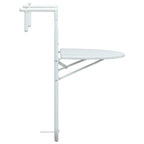Mesa balcón colgante plástico aspecto ratán blanco 60x64x83,5cm