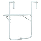 Mesa balcón colgante plástico aspecto ratán blanco 60x64x83,5cm
