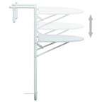 Mesa balcón colgante plástico aspecto ratán blanco 60x64x83,5cm