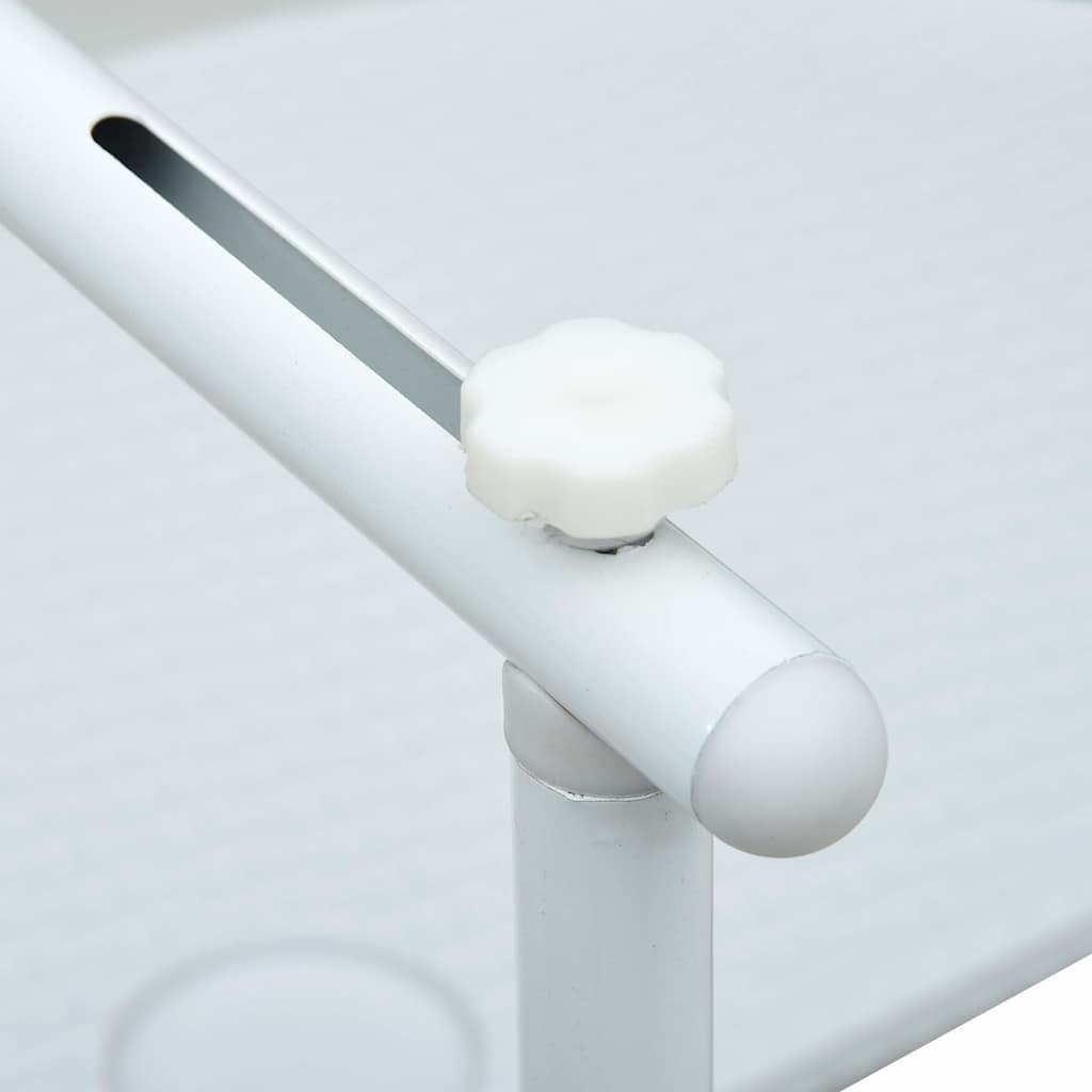 Mesa balcón colgante plástico aspecto ratán blanco 60x64x83,5cm