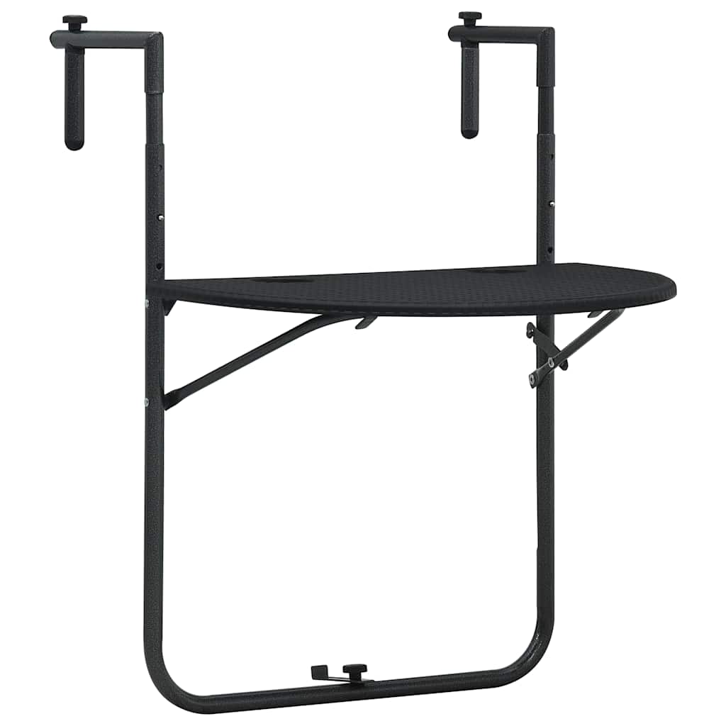 Plastic rattan-look hanging balcony table white 60x64x83.5cm