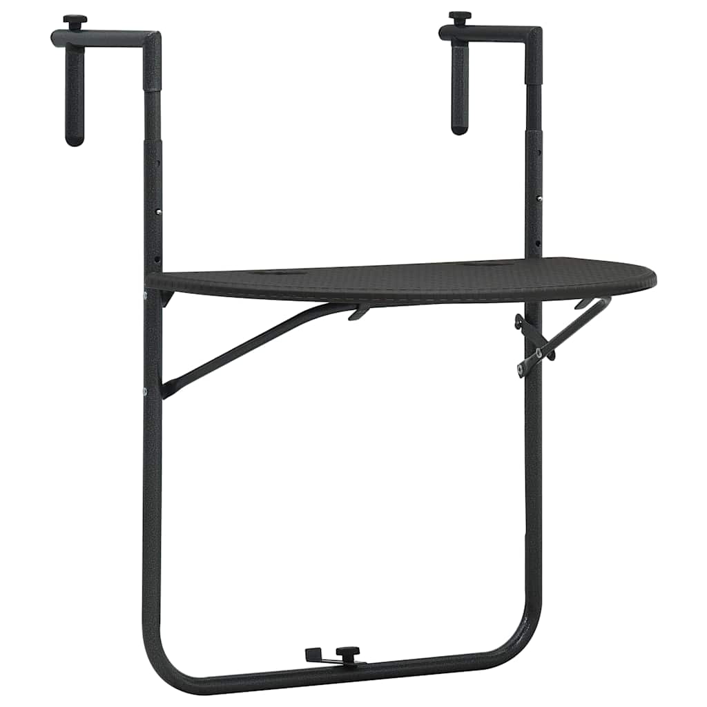 Plastic rattan-look hanging balcony table white 60x64x83.5cm