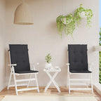 Cojín silla de jardín respaldo alto 2 uds tela azul 120x50x3 cm