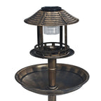 Bebedero decorativo para pájaros con luces LED solares plástico