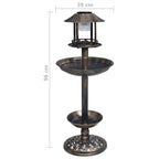 Bebedero decorativo para pájaros con luces LED solares plástico