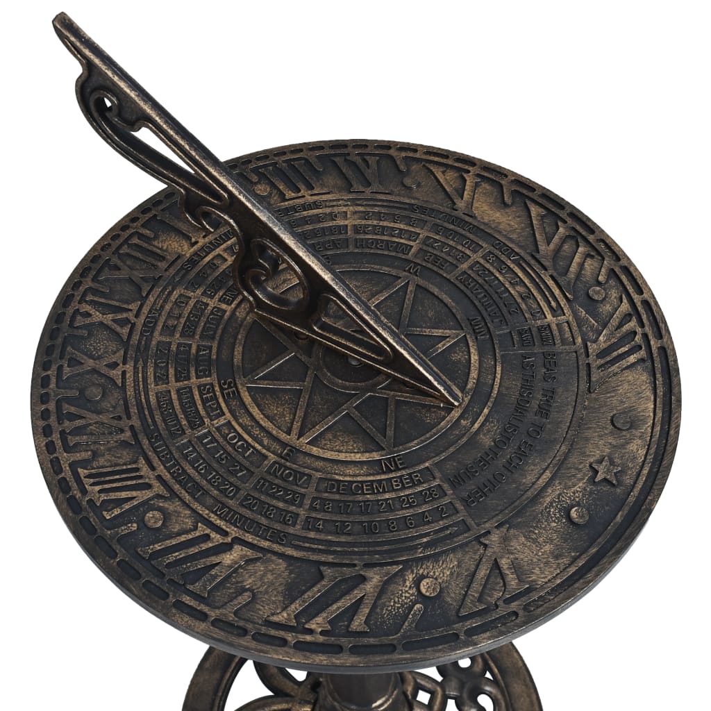 Reloj solar de plástico color bronce 35,5x82 cm